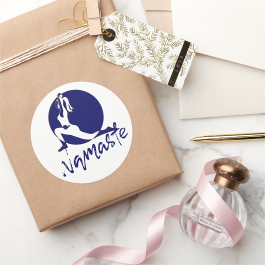 Namaste, yoga ronde sticker (Geschenken)