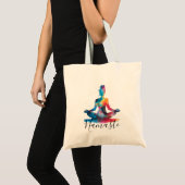 Namaste Yoga Silhouet | Kleurrijke meditatie Tote Bag (Voorkant (product))