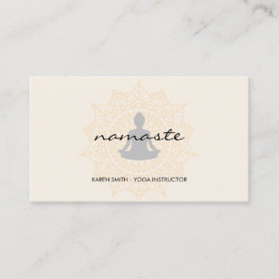 Namaste Yoga Stammenpatroon met lotushouding Visitekaartje