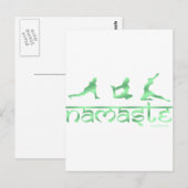 Namaste yoga stelt groen voor briefkaart (Voorkant / Achterkant)