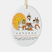 Namaste Yoga stelt leraar met studentensornament Keramisch Ornament (Rechts)