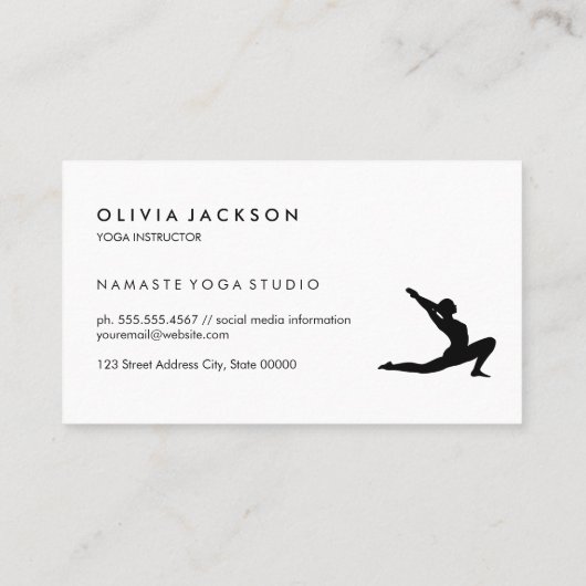 Namaste Yoga Stretch Visitekaartje (Achterkant)