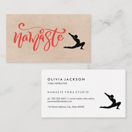 Namaste Yoga Stretch Visitekaartje (Voorkant / Achterkant)