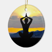 Namaste, Yoga Sunrise, kerstversiering Keramisch Ornament (Links)