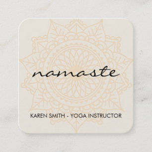 Namaste Yoga Tribal Patroon Vierkante Visitekaartje