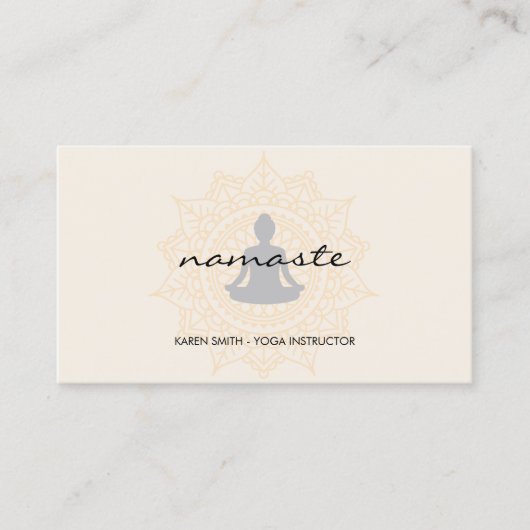 Namaste Yoga Tribal Pattern met lotuspositie Visitekaartje (Voorkant)