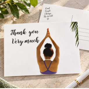 Namaste Yoga vrouw heft hand Bedankt Briefkaart