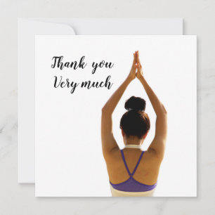 Namaste Yoga vrouw heft hand Dank je Bedankkaart