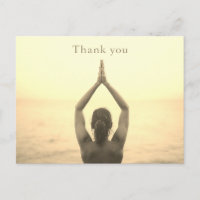 Namaste Yoga vrouw steek hand dank u Briefkaart
