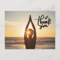 Namaste Yoga vrouw steek hand dank u Briefkaart