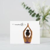 Namaste Yoga vrouw steek hand op Dank u Briefkaart (Staand voorkant)