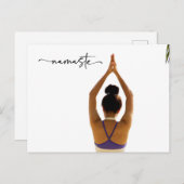 Namaste Yoga vrouw steek hand op Dank u Briefkaart (Voorkant / Achterkant)