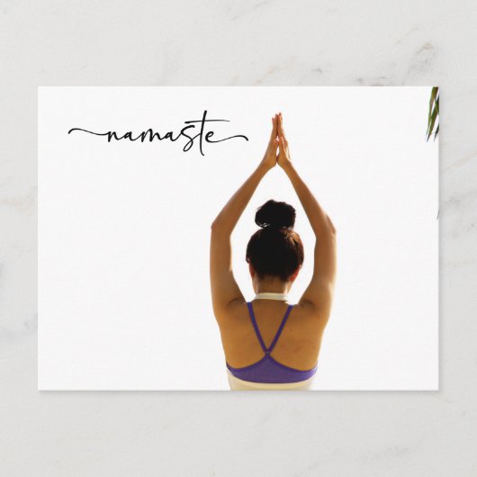 Namaste Yoga vrouw steek hand op Dank u Briefkaart (Voorkant)