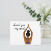Namaste Yoga vrouw steek hand op Dank u Briefkaart (Staand voorkant)