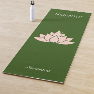 Namaste Yoga Woman die Grafisch Groen stelt Yogamat