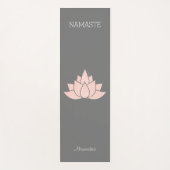 Namaste Yoga Woman geeft Grafisch grijs Yogamat (Voorkant)