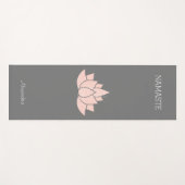 Namaste Yoga Woman geeft Grafisch grijs Yogamat (Voorkant (horizontaal))