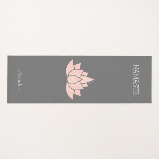 Namaste Yoga Woman geeft Grafisch grijs Yogamat (Voorkant (horizontaal))