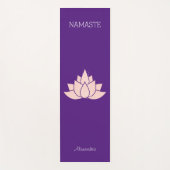 Namaste Yoga Woman Posing Graphic Bleek Roze Paars Yogamat (Voorkant)