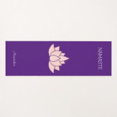 Namaste Yoga Woman Posing Graphic Bleek Roze Paars Yogamat (Voorkant (horizontaal))