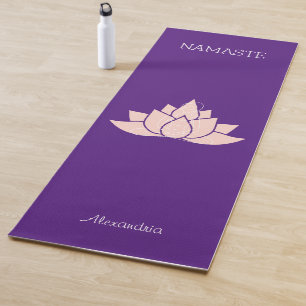 Namaste Yoga Woman Posing Graphic Bleek Roze Paars Yogamat