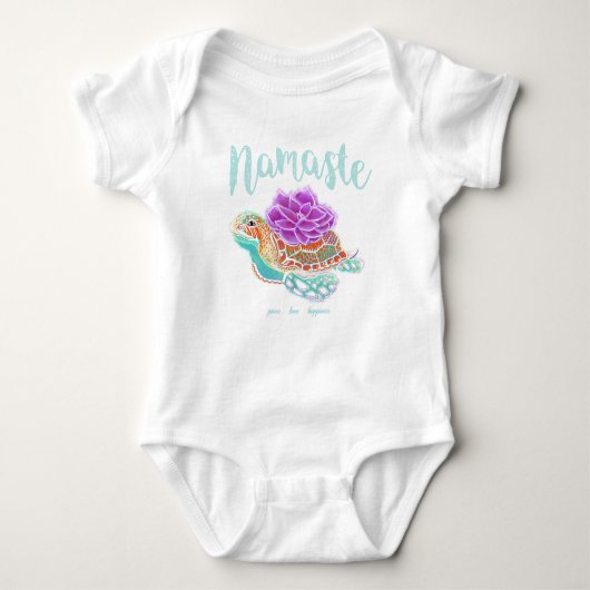 Namaste Yoga Zee Turtle Baby Baby Bodysuit (Voorkant)