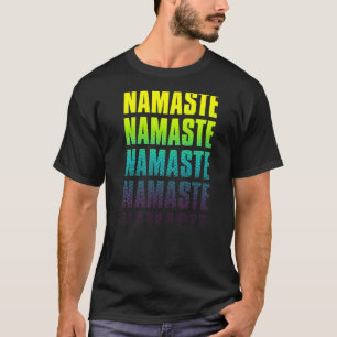 Namaste Yoga Zen Meditatie Halftone Fade Grafisch T-shirt