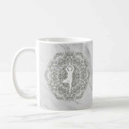 Namaste yogahouding | Mandala-patroon Koffiemok (Links)