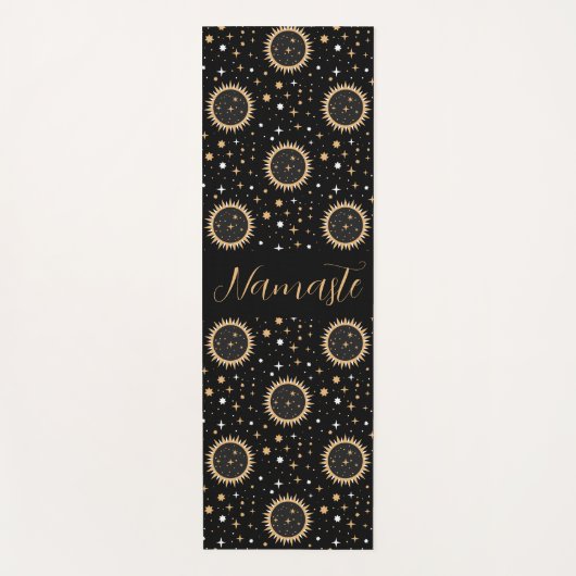 Namaste Zon Maan Sterren Boho Celestial Yogamat (Voorkant)