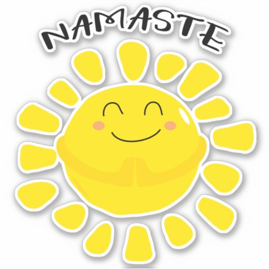 Namaste Zongebed Schattigee Cartoon Sticker (Voorkant)