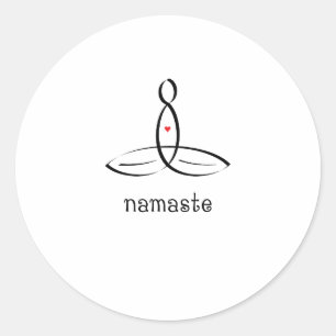 Namaste - Zwarte Fancy stijl Ronde Sticker