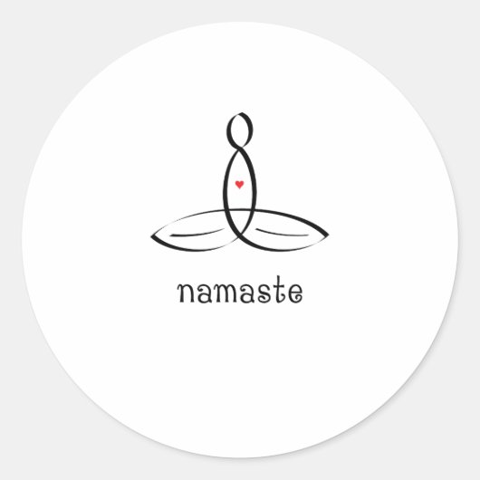 Namaste - Zwarte Fancy stijl Ronde Sticker (Voorkant)