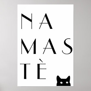 Namaste zwarte kat poster