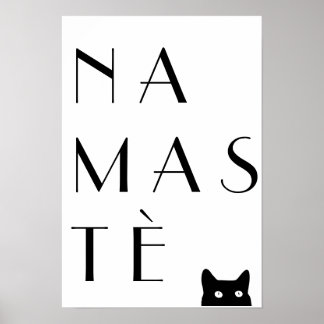 Namaste zwarte kat poster