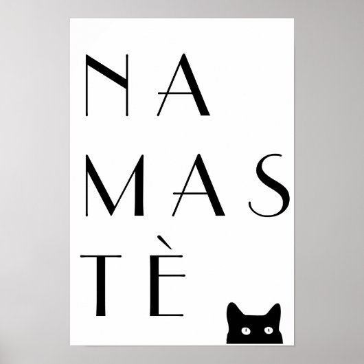Namaste zwarte kat poster (Voorkant)