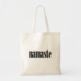 Namaste Zwarte Teksttypografie Tote Bag