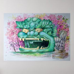 Namba Yasaka Shrine Osaka Waterverf Art Print