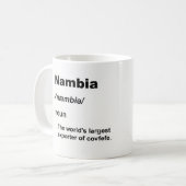Nambia en covfefe koffiemok (Voorkant links)