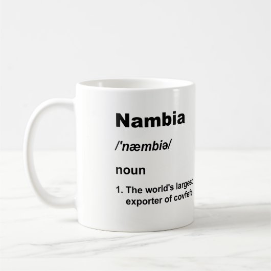 Nambia en covfefe koffiemok (Links)