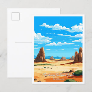Nambung Australia Art Travel illustratie Briefkaart