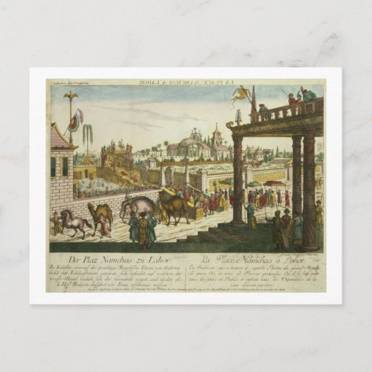 Namchas Place in Lahore, die de gouden troon toont Briefkaart (Voorkant)