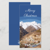 Namche Bazaar and mountain view, Nepal Christmas Feestdagenkaart (Voorkant / Achterkant)
