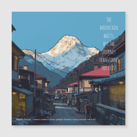 Namche Bazaar Everest Ochtendavontuurmagneet (Voorkant)