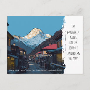 Namche Bazaar Everest View Avontuurlijke Reis Feestdagenkaart