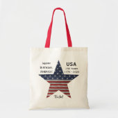Name || 250th Happy Birthday America Custom Tote Bag (Voorkant)