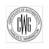 Name, 3 Initial #4 Certificate of Authenticity  Zelfinktende Stempel (Design)