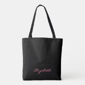Name, Abstract Pattern Pink Black Gold Circles Tote Bag (Achterkant)