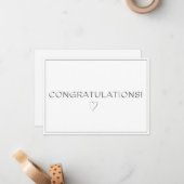 Name, Address || Bright White Congratulations Flat Notitiekaartje (Voorkant / Achterkant in situ)