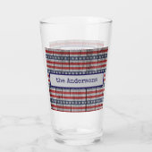 Name America 1776-2026 Red Stripes Blue Stars Pint Glas (Achterkant)