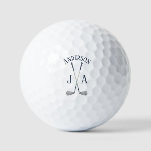 Name And Initials Monogrammed Golfballen (Voorkant)